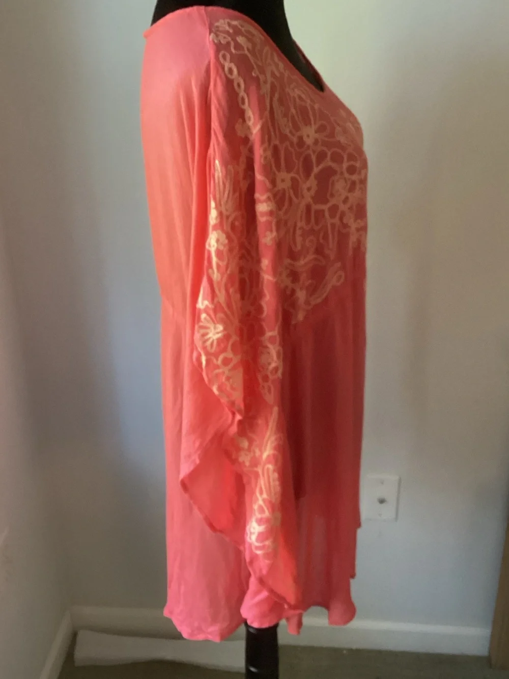 Sundance Coral Floral-Embroidered Swim Coverup